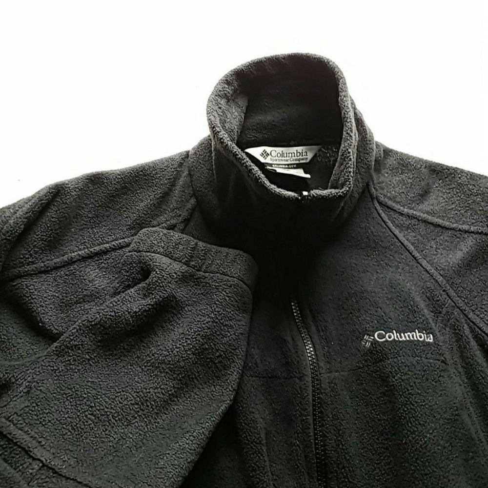Columbia Interchange Jacket Mens Medium Black Fleece Full‎ Zip 3-in-1 Layer